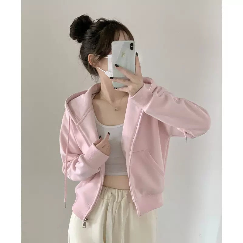 SpringAutumn Jimo Hooded Zip-Up Cardigan Top