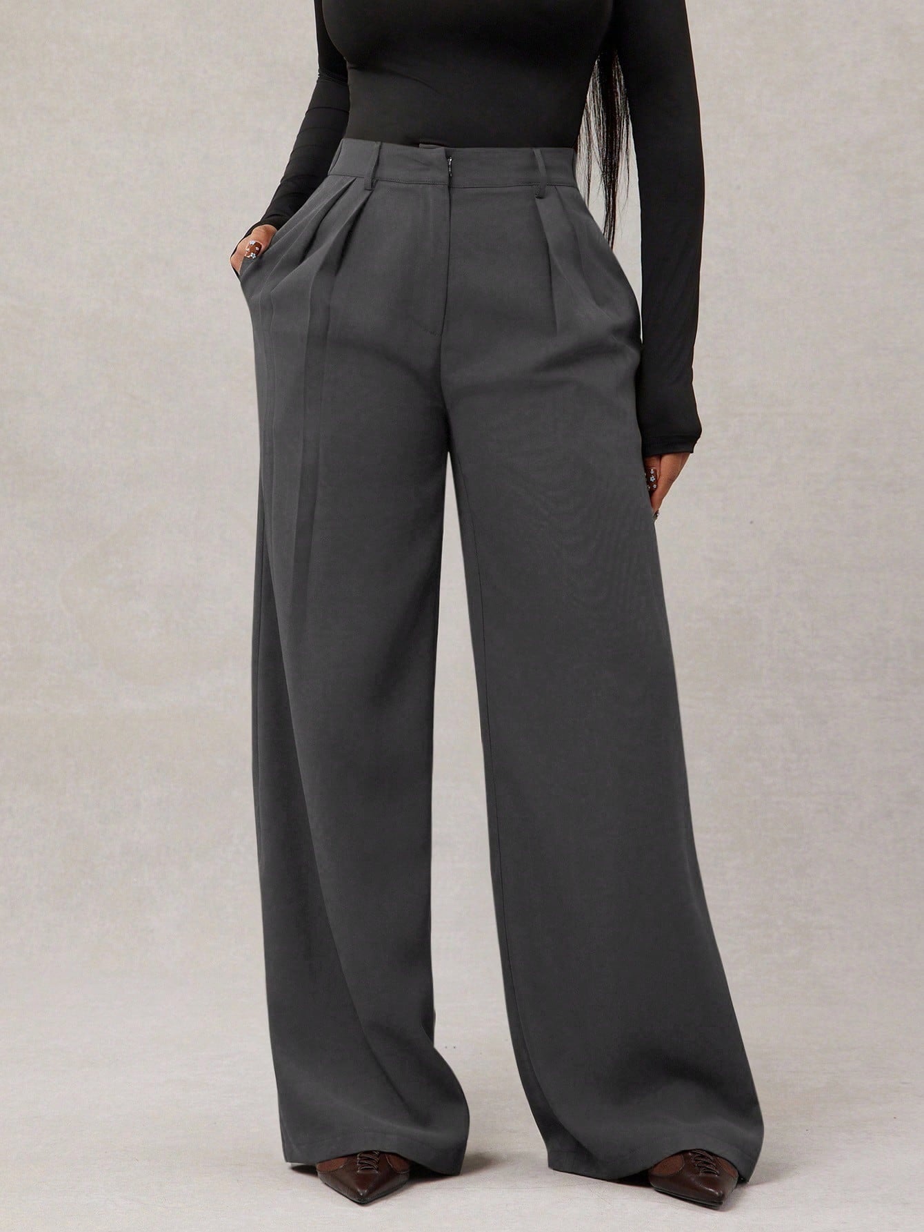 New Women's Casual Loose Straight-leg Business Commuting Wide-leg Pants