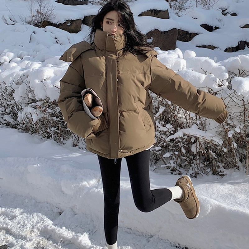 Winter Female With Hearts Short Down Jacket Coat