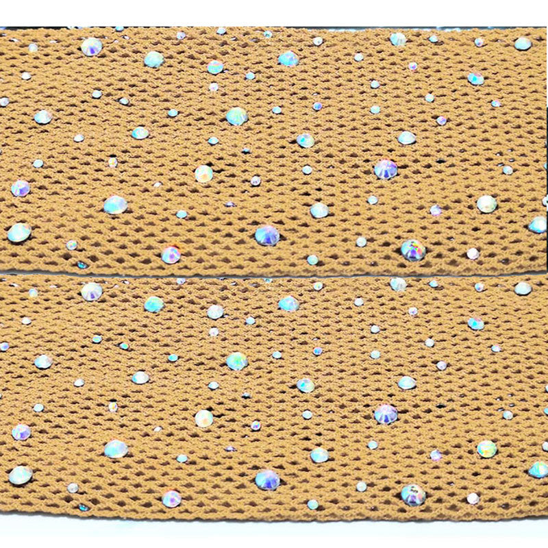Women's Fishnet Tights With Hot-fixed Rhinestones And Colored Crystal Accents TRENDFLOW