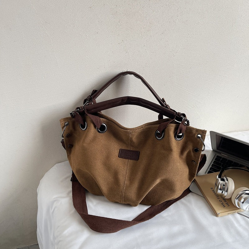 Women's Commuter Large-Capacity Workwear Canvas Shoulder Crossbody Bag