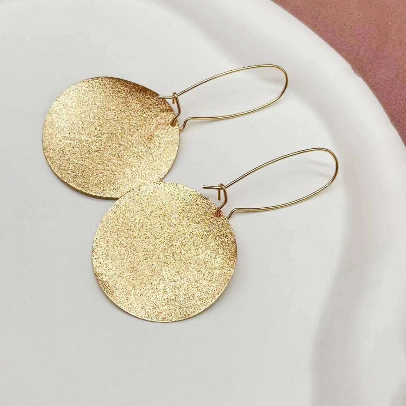 Matte Geometric-Shaped Metal-Plated Earrings For Women
