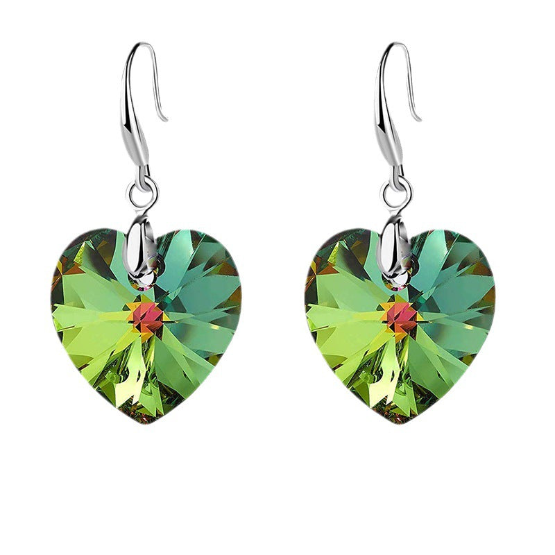 Fashionable Heart Of The Ocean Crystal Glass Earrings