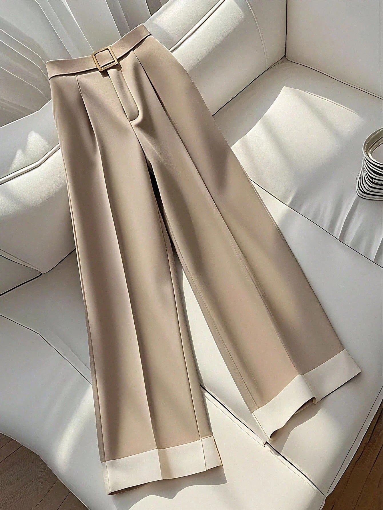 Retro Khaki Design Women's Autumn Casual Pants