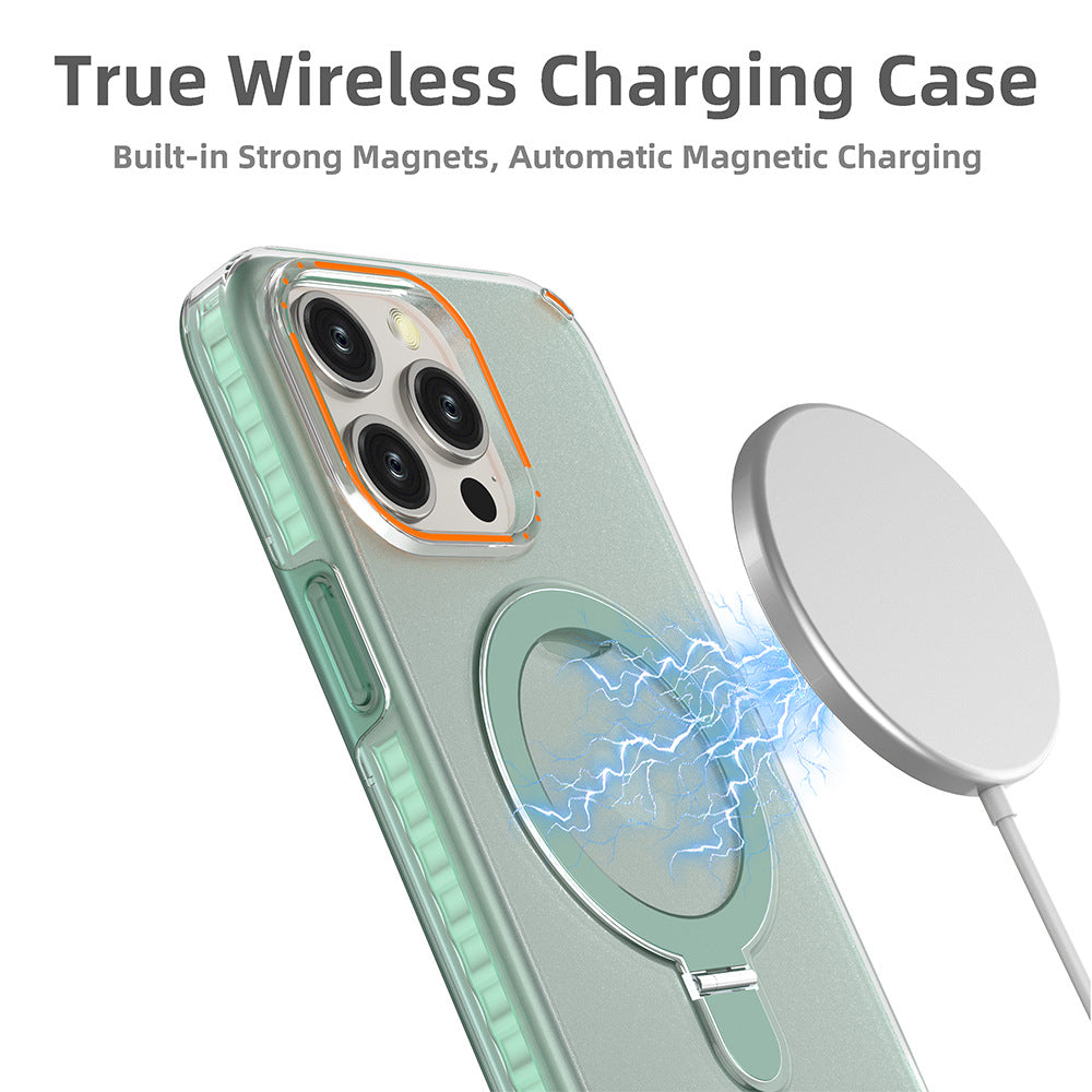 Nuova custodia per telefono con supporto magnetico colorato con supporto per custodia di ricarica wireless trasparente magnetica Magesafe per telefono