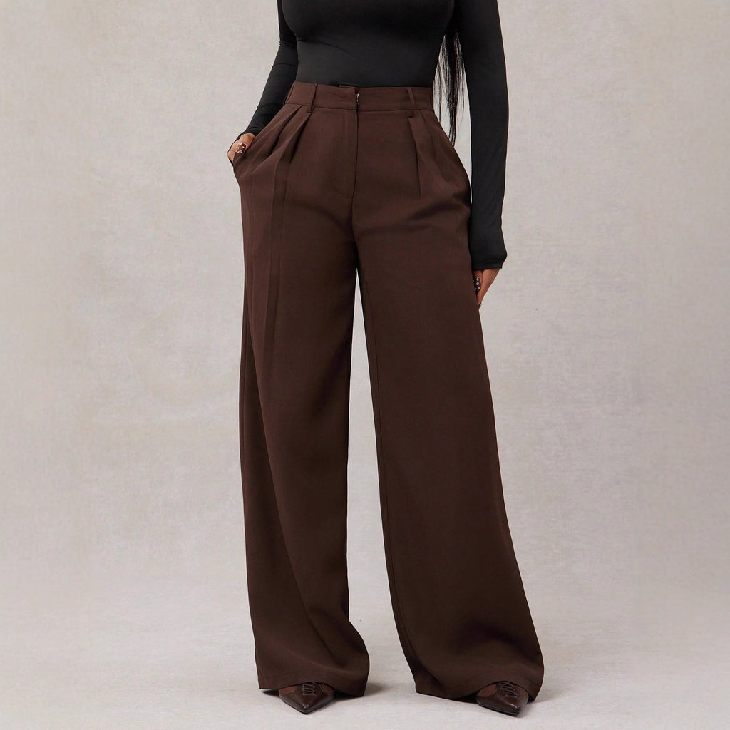 New Women's Casual Loose Straight-leg Business Commuting Wide-leg Pants