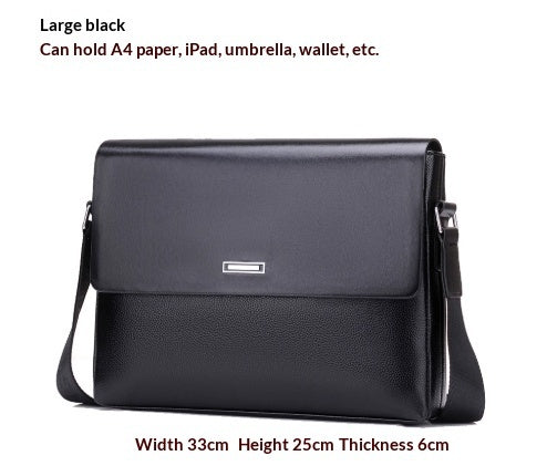 Trendy Men's Business Office And Casual Large-capacity Leather Bag
