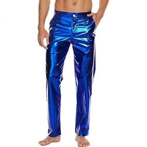 Shiny Disco Pants Wet Party Dance Straight Pants