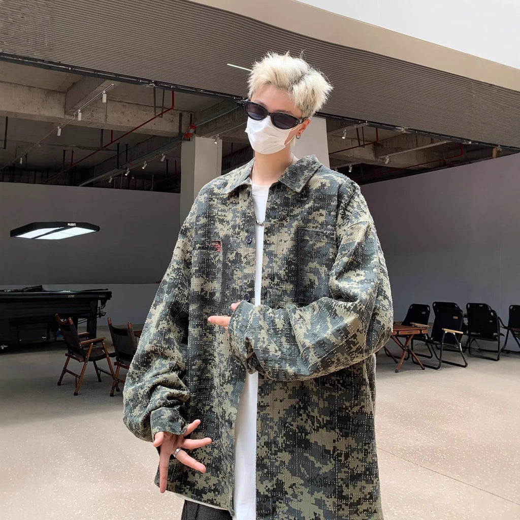 American-style Vintage Camouflage Shirt For Men Spring Season TRENDFLOW