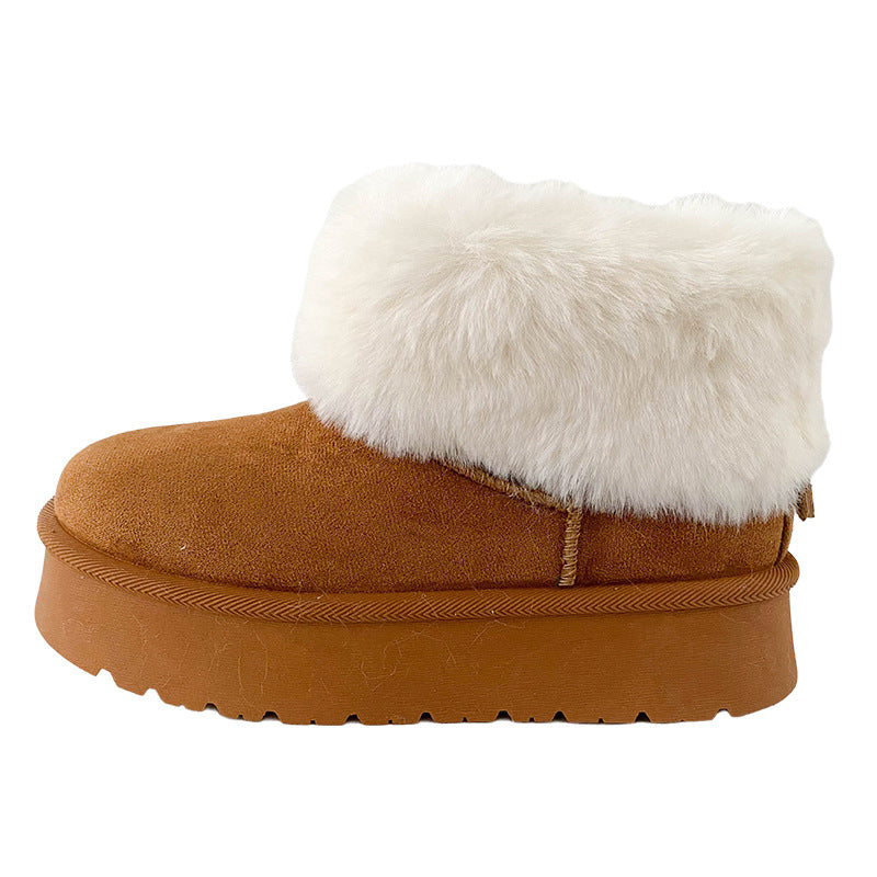 Women's Short-tube Snow Boots With Latex Insoles