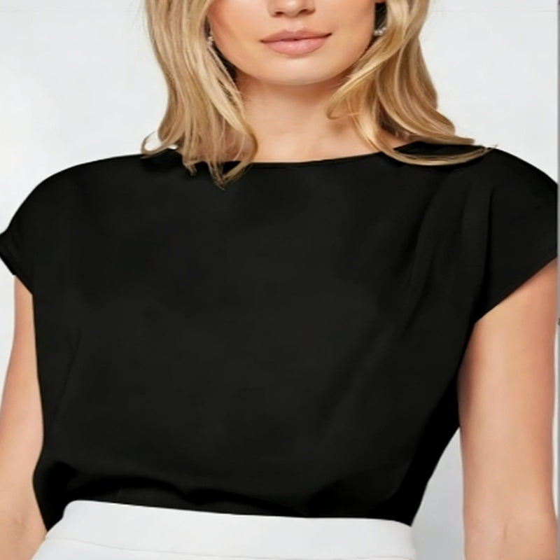 Women's Backless VNeck Versatile And Stylish ShortSleeve Top