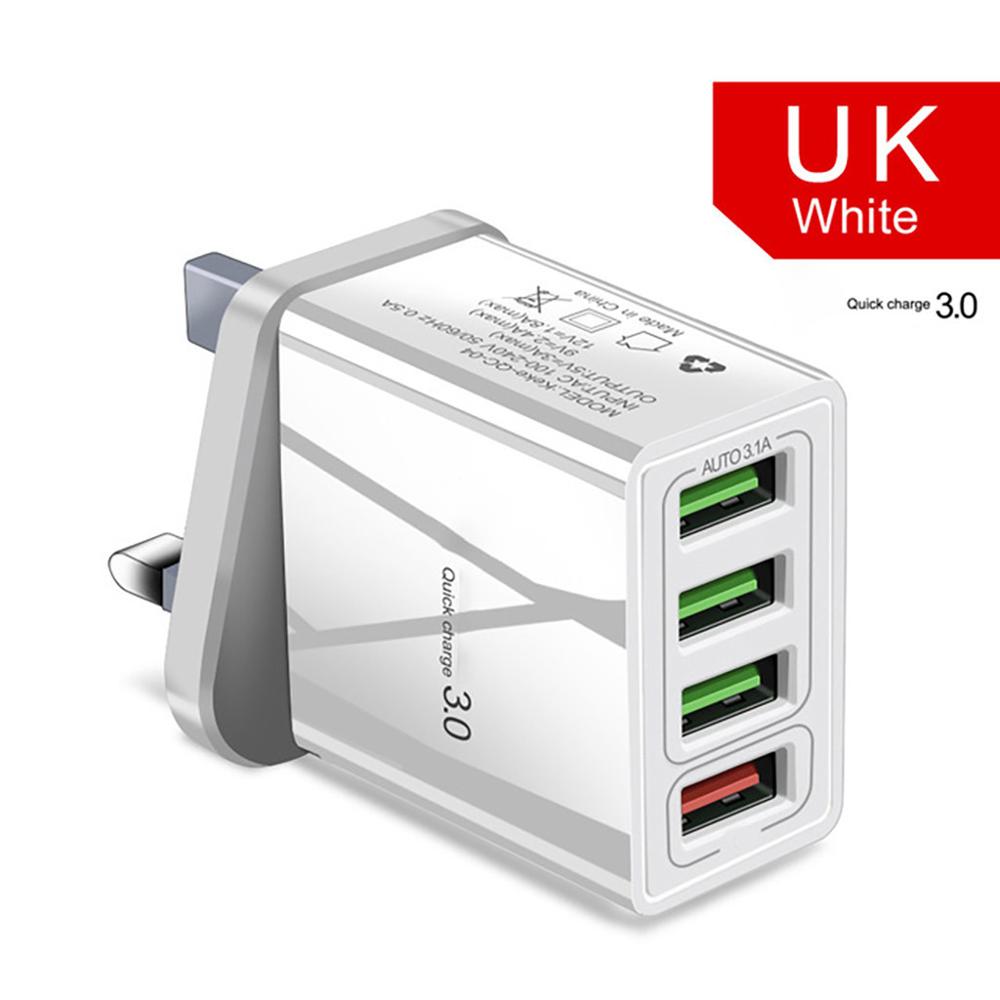 Caricabatterie per cellulare illuminato 4USB con testina di ricarica 3A