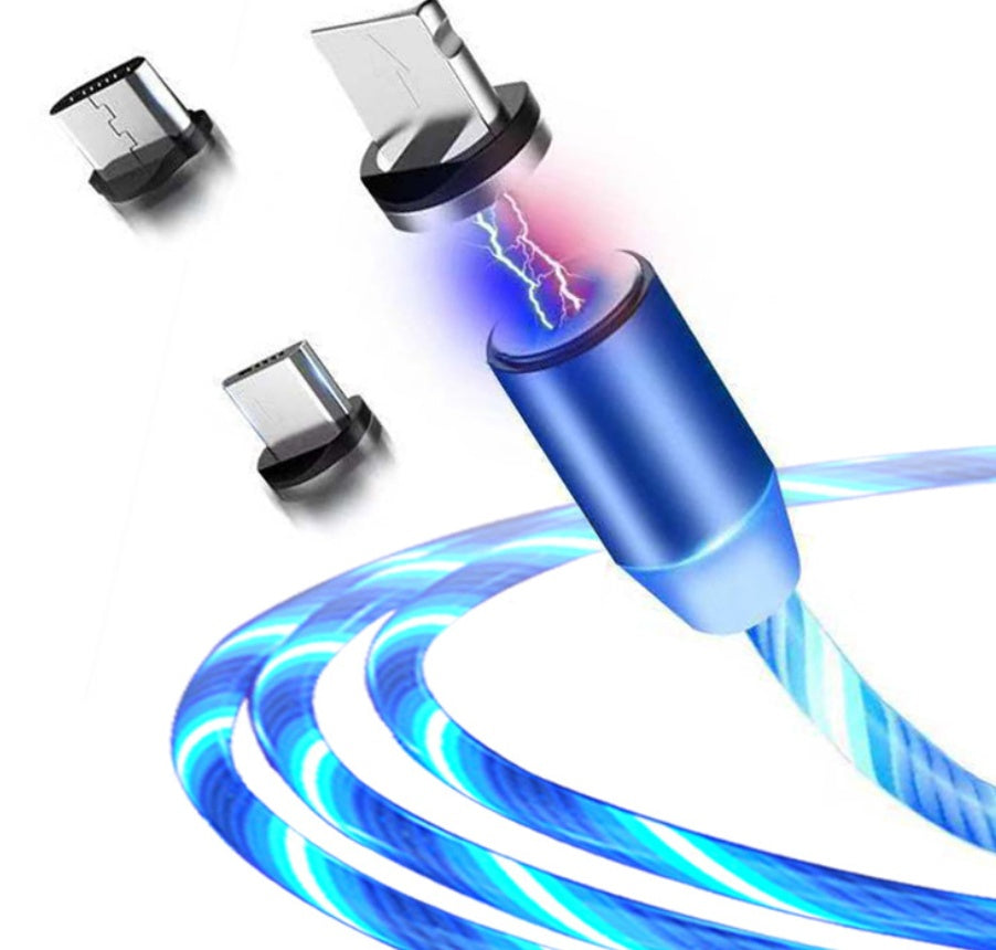 Compatible with Apple, Flowing Ligh Magnetic Streamer Data Line Cable for Iphone Android Typec TRENDFLOW