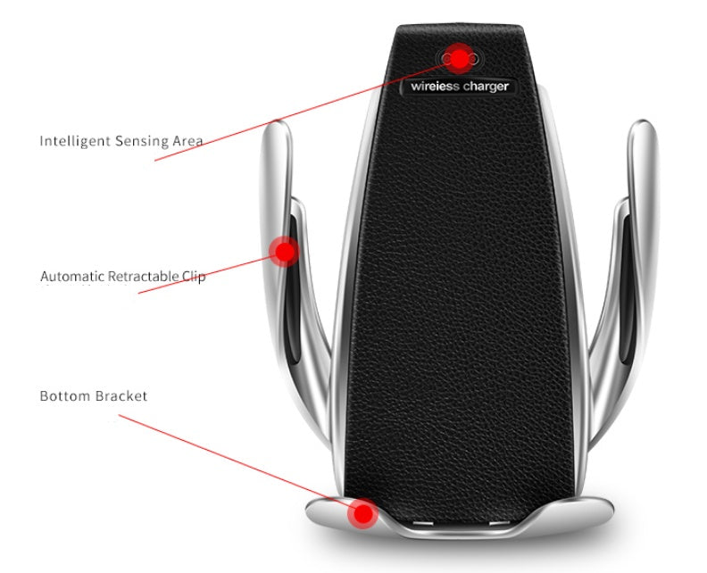 Caricabatterie wireless per auto da 10 W, ricarica wireless rapida a induzione con supporto per telefono per auto S5