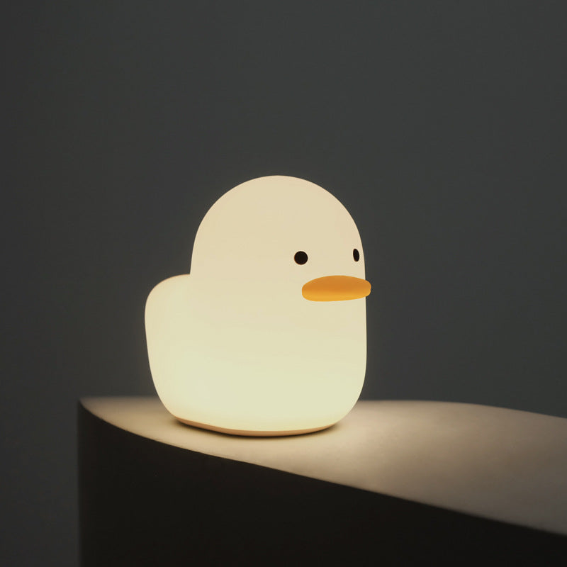 Luce notturna a LED con anatra opaca, carina e adorabile, in silicone, con ricarica USB, regalo per le vacanze, per la camera dei bambini, comodino, camera da letto 