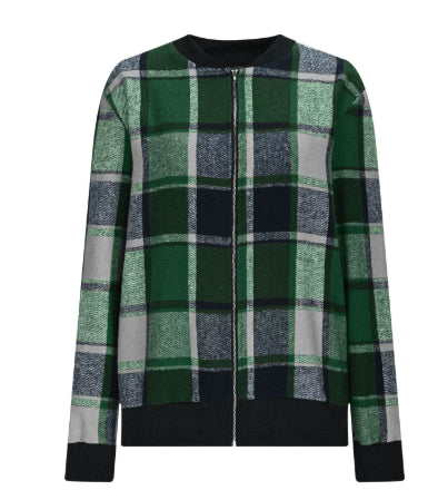 European And American Autumn And Winter Plaid Baseball Jacket Jacket