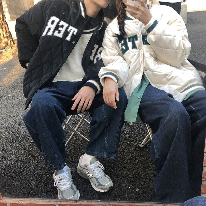 Women's Autumn And Winter Rhombus Baseball Jacket