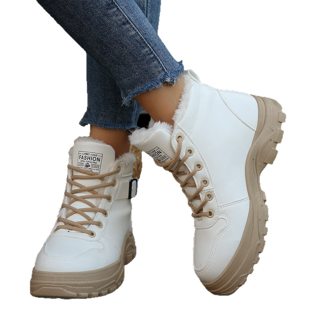 Women's Casual Mid-calf Fleece-lined, Thickened, Insulated Cotton Boots
