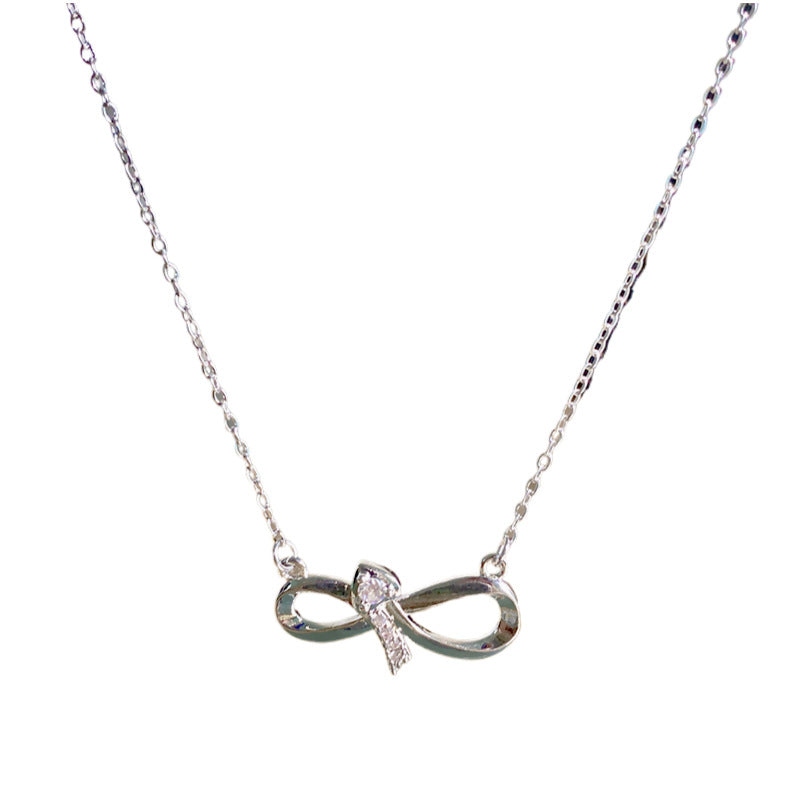 Womens Bow-Tie Titanium Steel Necklace