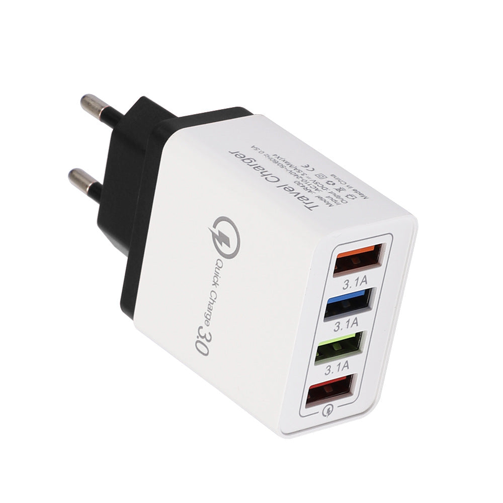 Caricabatterie USB Quick Charge 3.0 4 Adattatore per telefono per tablet Caricabatterie portatile da parete Caricabatterie rapido