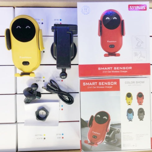 Supporto per telefono da auto con caricabatterie wireless a induzione infrarossa