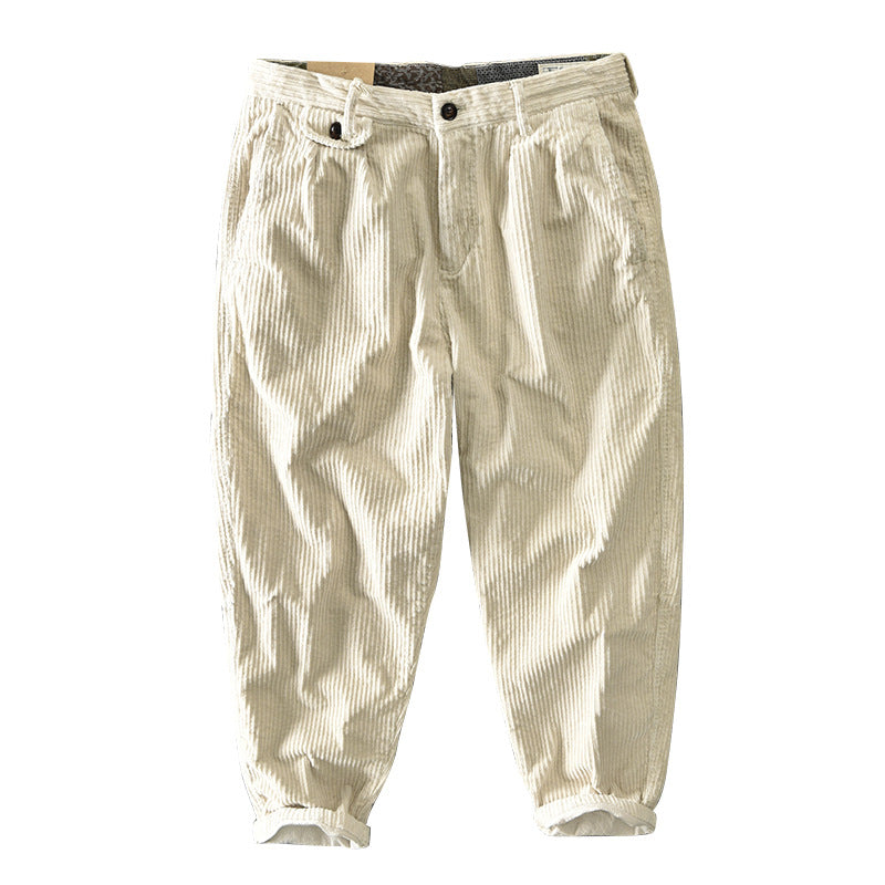 Retro Corduroy Loose-fit Trendy Workwear Casual Pants