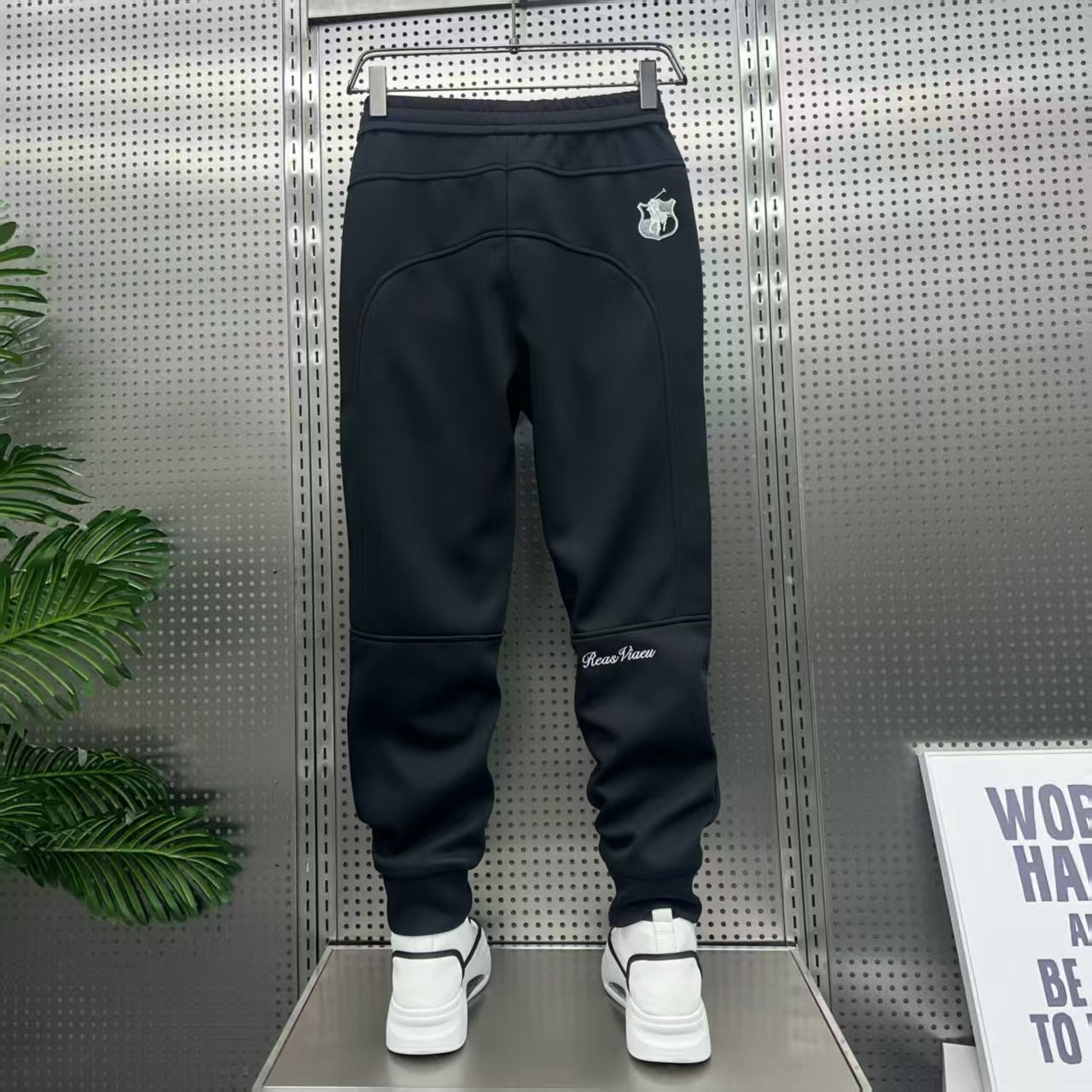 Autumn New Arrival Solid-Colored Casual Pants For Men, Fashionable Embroidery