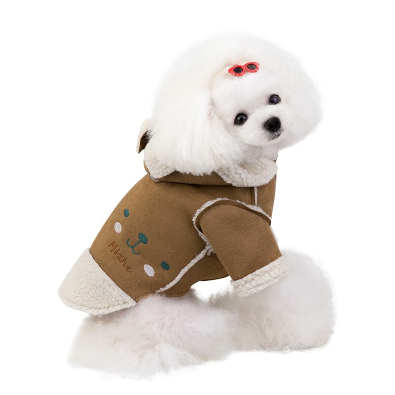 Cute Dog Clothes Cat Clothes Teddy Clothes Deerskin Velvet Lapel Jacket