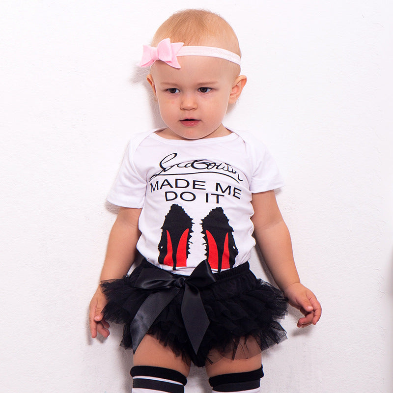 0-18M Baby Girls Cartoon Clothes Set Summer Kids Short Sleev