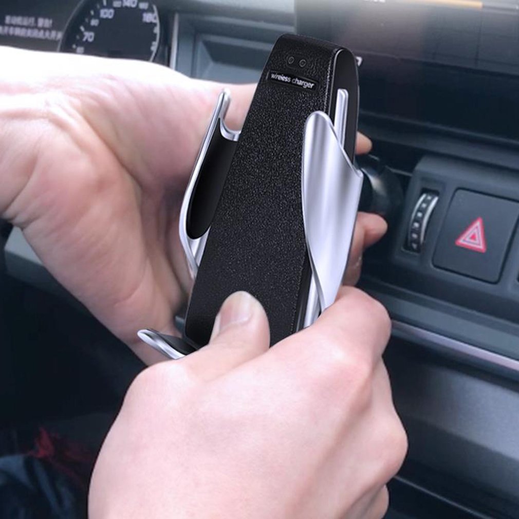 Caricabatterie wireless per auto da 10 W, ricarica wireless rapida a induzione con supporto per telefono per auto S5