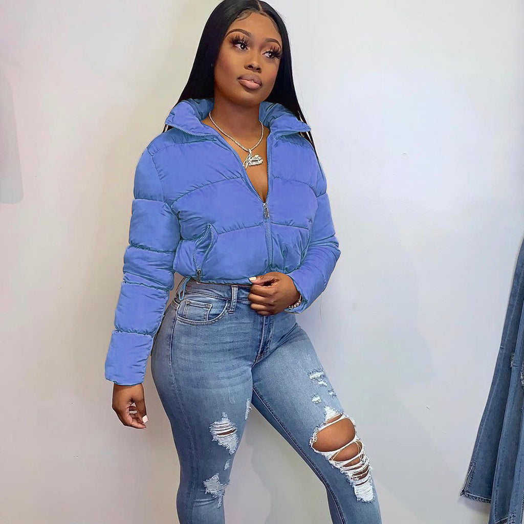 Giacca invernale a tinta unita, giacca antivento