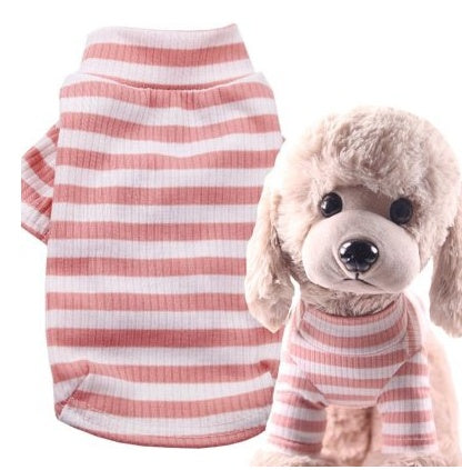 Stretch Striped Bottoming Shirt Clothes Pet Clothes Home Clothes