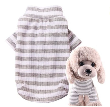 Stretch Striped Bottoming Shirt Clothes Pet Clothes Home Clothes