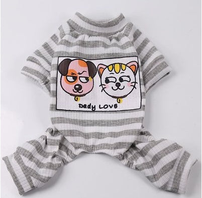 Stretch Striped Bottoming Shirt Clothes Pet Clothes Home Clothes
