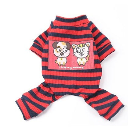 Stretch Striped Bottoming Shirt Clothes Pet Clothes Home Clothes