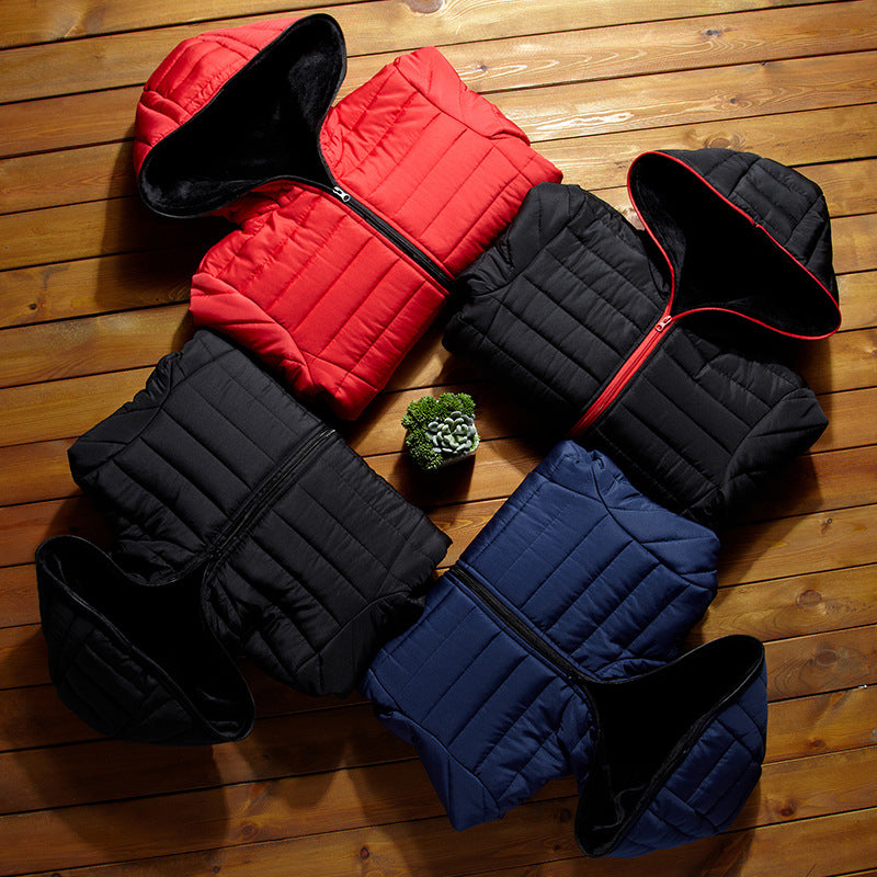 Giacca invernale corta imbottita da uomo, giacca invernale slim in velluto