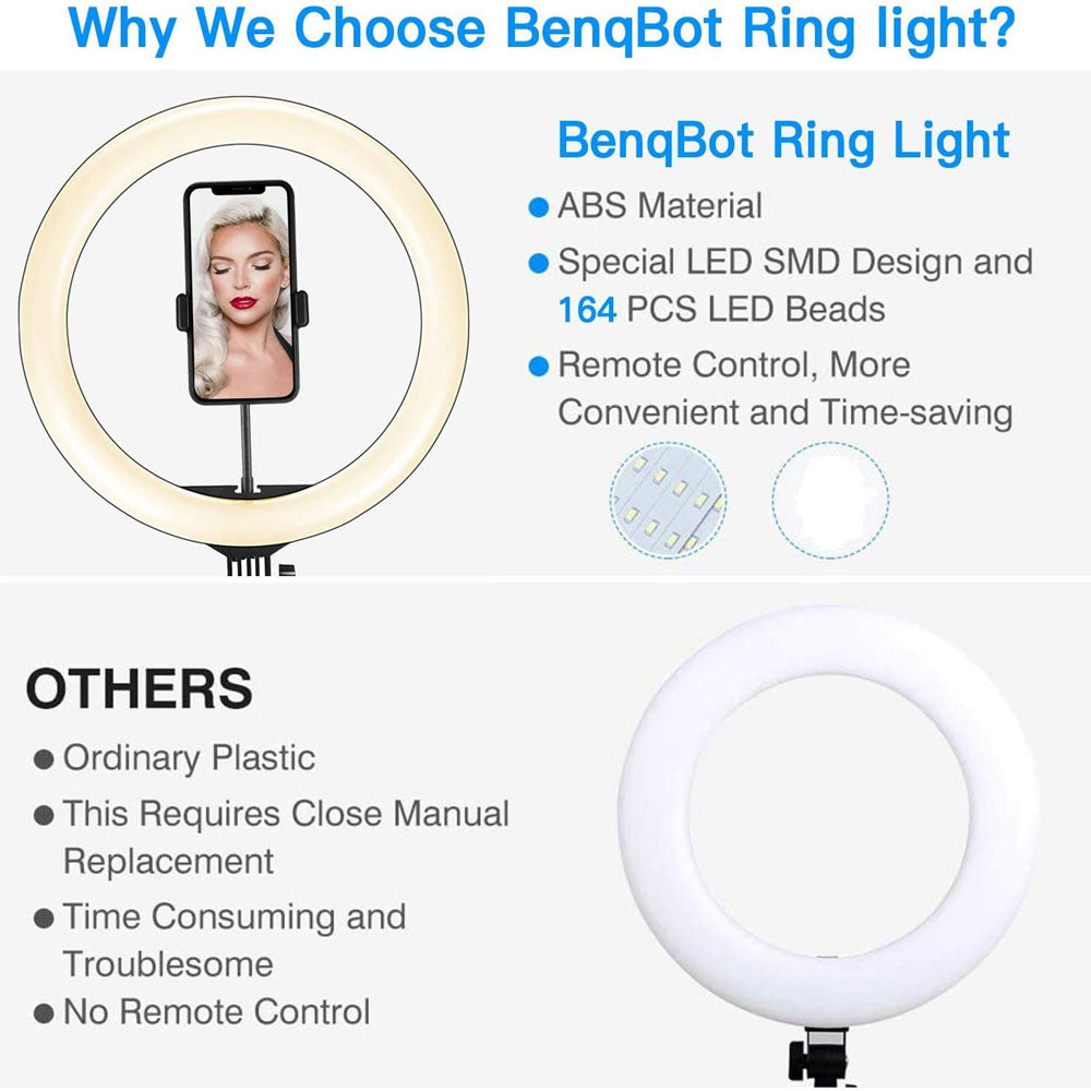 Compatibile con Apple, luce video, luce dimmerabile, luce ad anello LED per selfie, luce ad anello USB, con luce con cornice per treppiede
