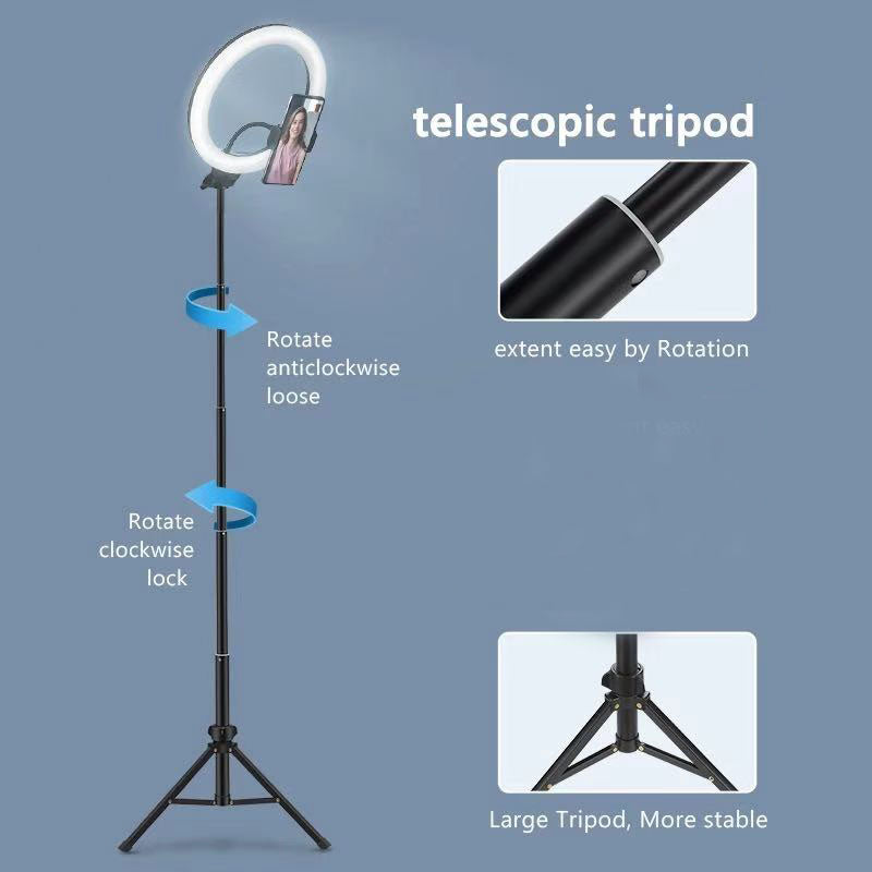 Compatibile con Apple, luce video, luce dimmerabile, luce ad anello LED per selfie, luce ad anello USB, con luce con cornice per treppiede