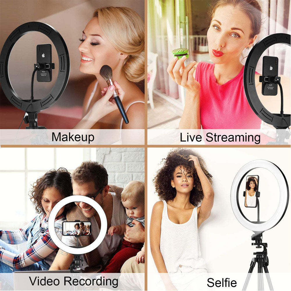 Compatibile con Apple, luce video, luce dimmerabile, luce ad anello LED per selfie, luce ad anello USB, con luce con cornice per treppiede