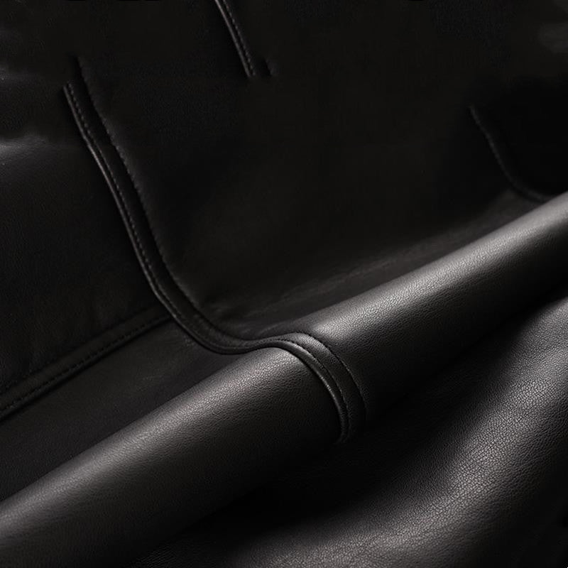 Giacca da motociclista in pelle invernale