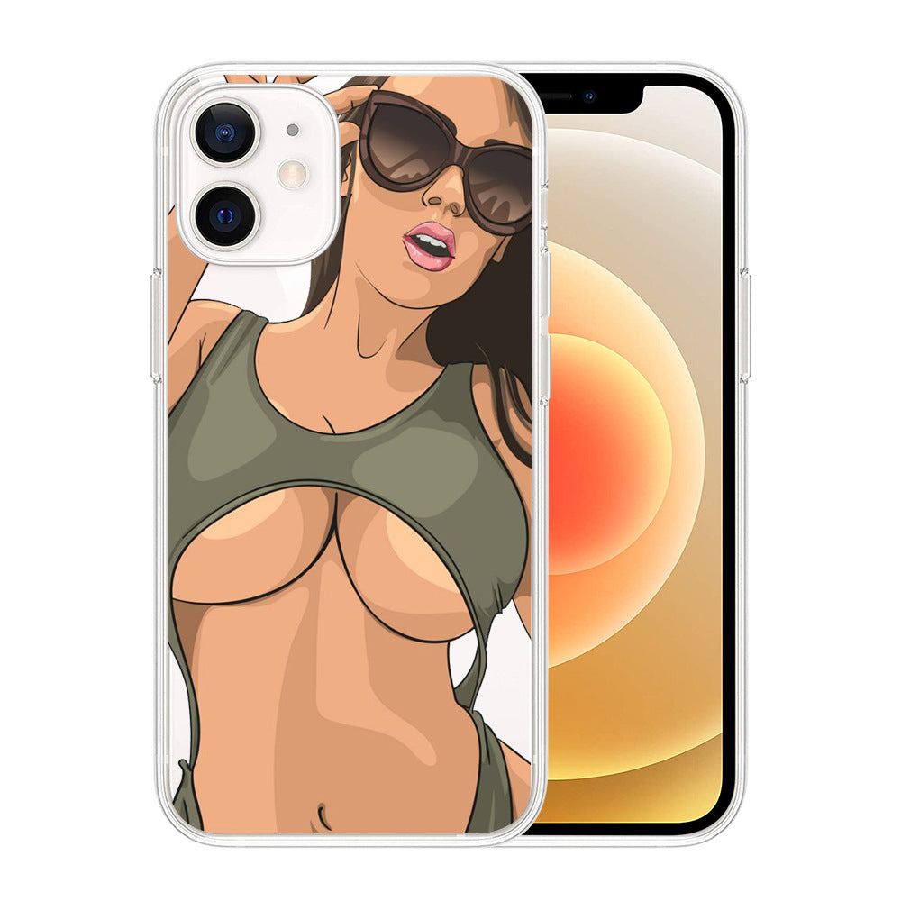 Custodia per telefono cellulare con stampa personalizzata e motivo di bellezza sexy