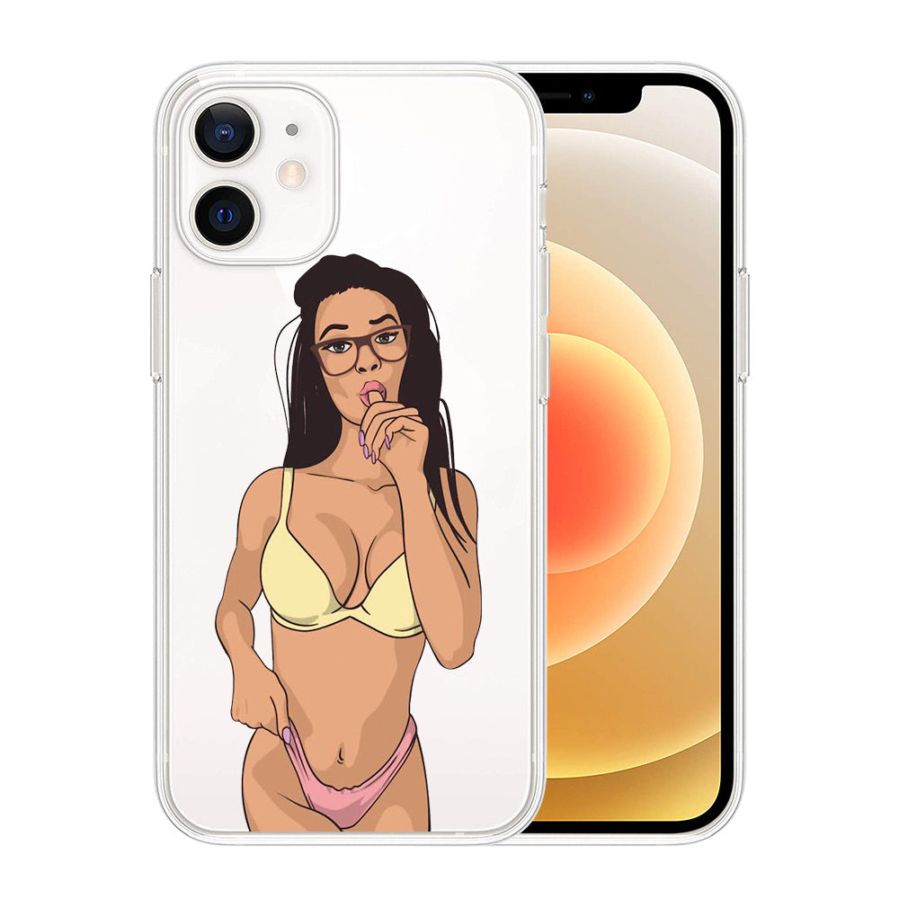 Custodia per telefono cellulare con stampa personalizzata e motivo di bellezza sexy