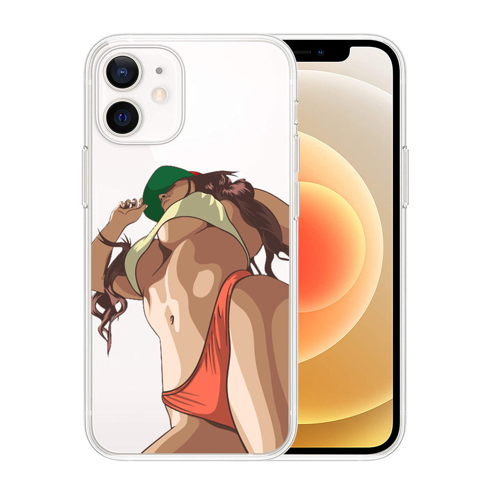 Custodia per telefono cellulare con stampa personalizzata e motivo di bellezza sexy