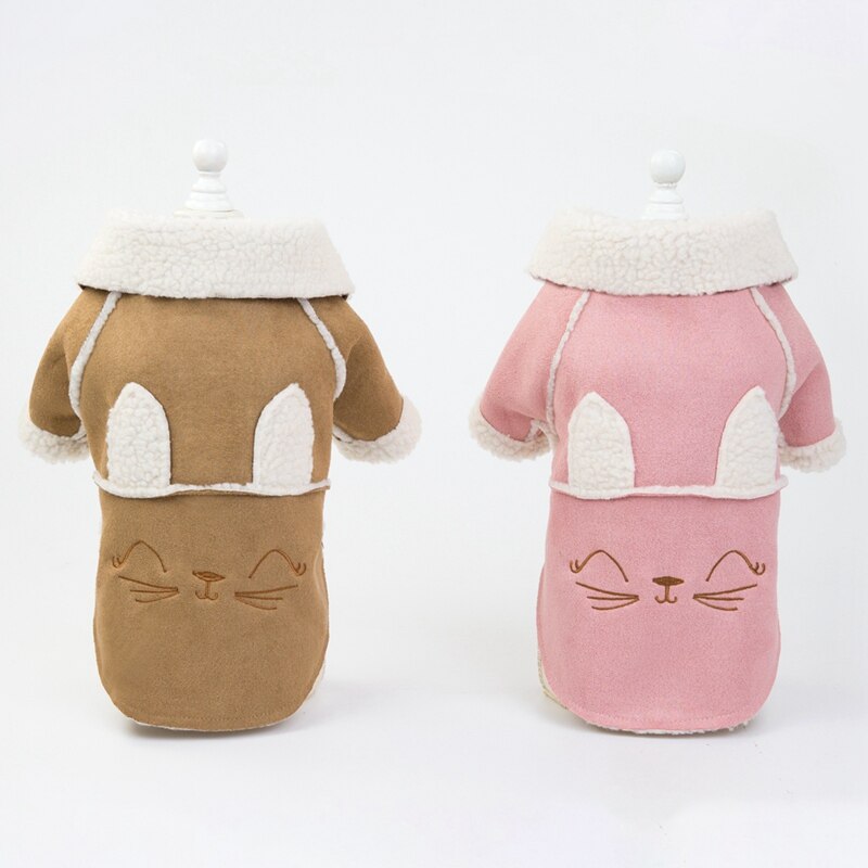 Cute Dog Clothes Cat Clothes Teddy Clothes Deerskin Velvet Lapel Jacket
