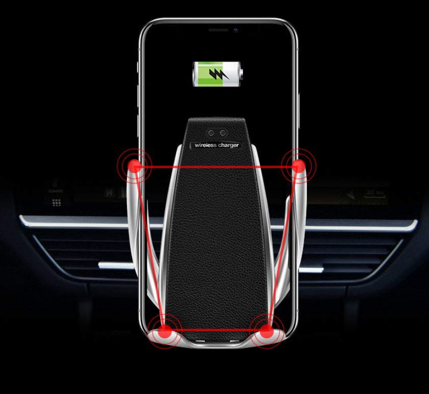 Caricabatterie wireless per auto da 10 W, ricarica wireless rapida a induzione con supporto per telefono per auto S5