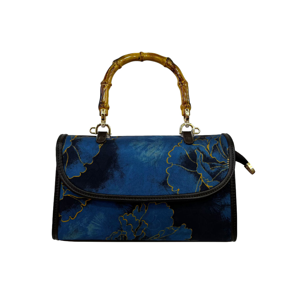 Vintage Chinese-style Handbag With Atmospheric Retro Patterns Made From Xiangyun Silk