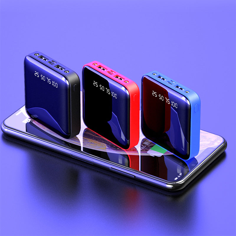 Mini Power Bank da 20000 mAh con display digitale a specchio portatile