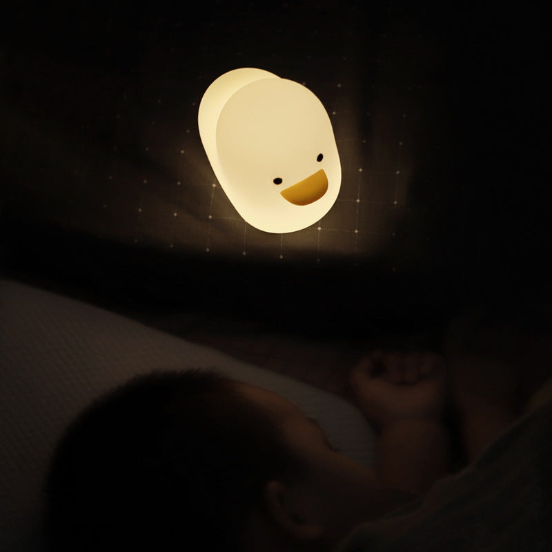 Luce notturna a LED con anatra opaca, carina e adorabile, in silicone, con ricarica USB, regalo per le vacanze, per la camera dei bambini, comodino, camera da letto 