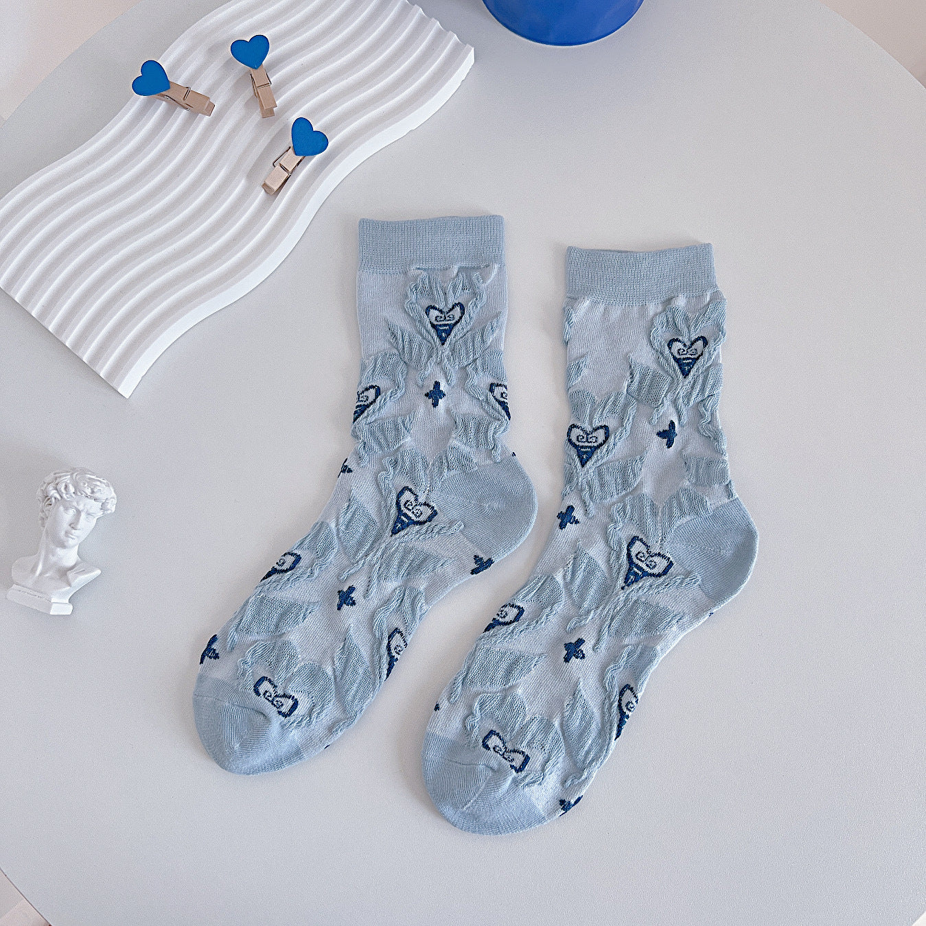 Women's Blue-toned Mid-calf Socks