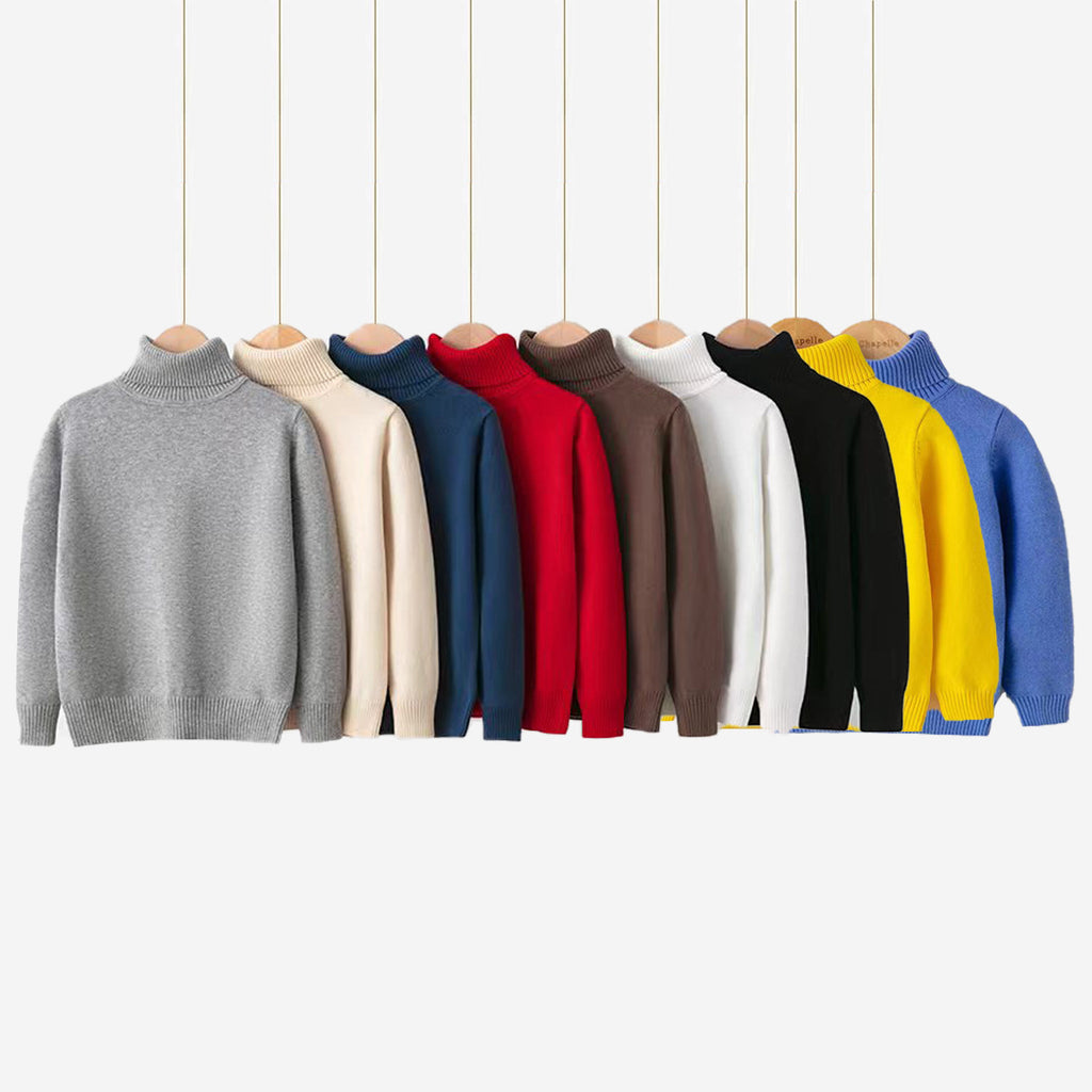 Nuovo maglione a collo alto in puro cotone da donna